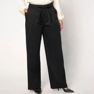 New BEAUTIFUL by Lawrence Zarian Stretch Cotton Sateen Trouser Black size 12